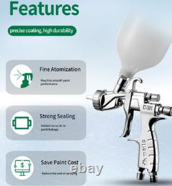 Meite W301 HVLP Gravity Feed Air Spray Gun 2.0mm Nozzle 600cc Cup for Automotive