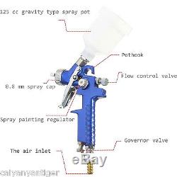 Mini Air Spray Gun Car Body Detail Touch Up Coat Paint Sprayer Sptot Repair HVLP