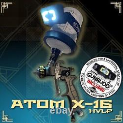 Mini Air Spray Gun HVLP- ATOM X16 with FREE GUNBUDD ULTRA LIGHTING SYSTEM