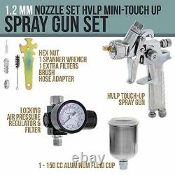 Mini Automotive Paint Touchup Hvlp Spray Gun With 1.2mm Fluid Tip And Regulator