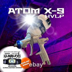 NEW Atom X9 Mini HVLP Spray Gun Pro Car Paint Solvent Tool + GunBudd Light