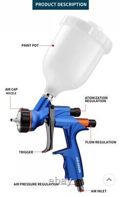 NVE blue dv1 edition brand 1.3 HVLP, 600ml. Spray paint gun free pps