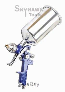 New HVLP 1.4mm & 1.7 mm Gravity SPRAY GUN Auto Paint with Regulator Alum Cup