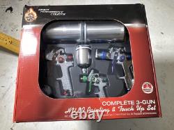 New High Teck HVLP Painting & Touch Up Set 3 Gun T530 Performance Spray Auto