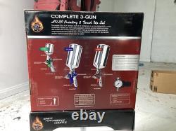 New High Teck HVLP Painting & Touch Up Set 3 Gun T530 Performance Spray Auto