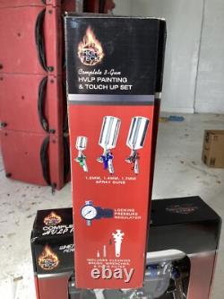 New High Teck HVLP Painting & Touch Up Set 3 Gun T530 Performance Spray Auto