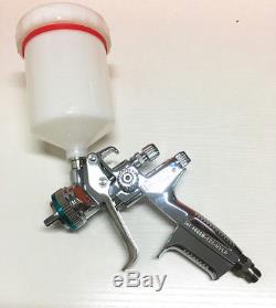 New in box Silver 4000 HVLP WITH CUP Paint Spray Gun Gravity 1.3mm 1set