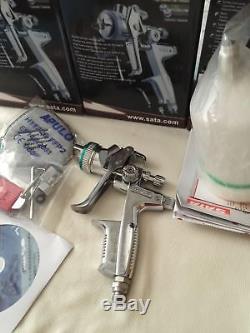 New in box Silver 4000 HVLP WITH CUP Paint Spray Gun Gravity 1.3mm 1set