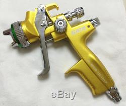 New in box YELLOW 4000 HVLP WITH CUP Paint Spray Gun Gravity 1.3mm 1set