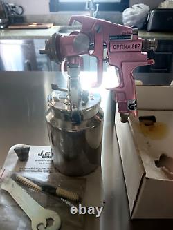OPTIMA- 802 8S HVLP Pressure Paint spray gun/cup combo 1.5 binks devilbiss