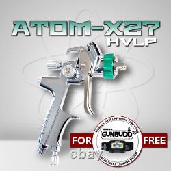 ORIGINAL ATOM X27 Professional Spray Gun HVLP Solvent/Waterborne withFREE GUNBUDD