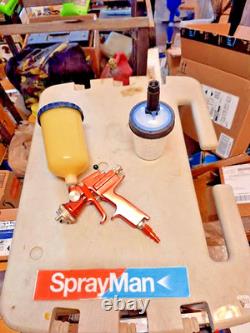 Optima 800 HVLP 8 Gravity Paint Spray Gun with Poly Cup and 3M PPS Midi Cup
