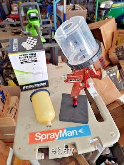 Optima 800 HVLP 8 Gravity Paint Spray Gun with Poly Cup and Spectrum PPS Cups