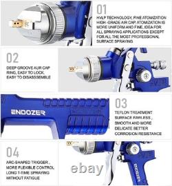 Professional HVLP Gravity Feed Spray Gun Set with Multiple Nozzles for Precision