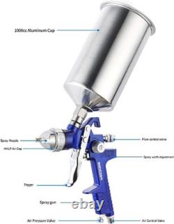 Professional HVLP Gravity Feed Spray Gun Set with Multiple Nozzles for Precision
