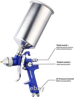 Professional HVLP Gravity Feed Spray Gun Set with Multiple Nozzles for Precision