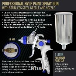 Professional HVLP Spray Gun 1.8mm Kit Auto Paint Gun Set