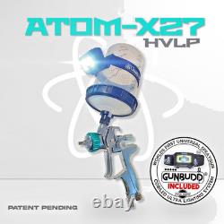 Professional HVLP Spray Gun ATOM X27 Auto Paint Tool 1.3/1.4 Tip + GunBudd