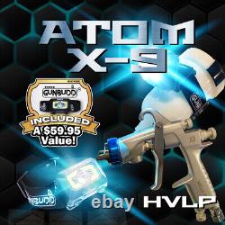 Professional Spray Gun Cars Paint Atom Mini X9 HVLP Solvent FREE GUNBUDD LIGHT