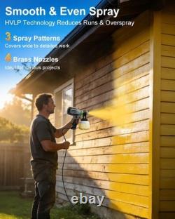 Pulendy Paint Sprayer Hvlp Spray Gun Joints 4 Nozzle 3 Spray Patterns Easy To