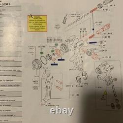 SATA JET 5000B HVLP/RP Repair Kit 211532 everything highlighted in RED