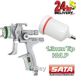 SATA Jet 5000 B HVLP Nozzle 1.3mm Tip DIGITAL Guage 0.6l Paint Cup Spray Gun