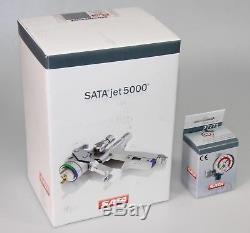 SATA Jet 5000 B HVLP Paint Sprayer with SATA 27771 Air Micrometer Pressure Gauge