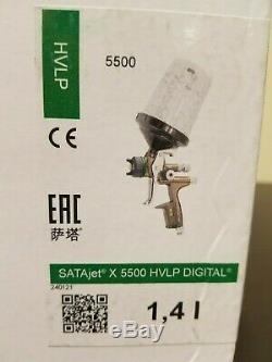 SATA X5500 HVLP Digital Spray Paint Gun, 1.4 I, with RPS Cups FACTORY SEALED NEW