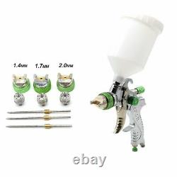 Spray Gun Paint HVLP Gravity Feed 1.4mm 1.7mm 2.0mm Nozzle Kit 1/4 Air Inlet