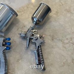 Starting Line Spray Gun Lot 3 Paint Guns/Canisters HVLP READ FAST SHIPPING