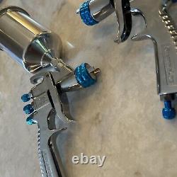 Starting Line Spray Gun Lot 3 Paint Guns/Canisters HVLP READ FAST SHIPPING