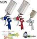 Tcp Global Brand Hvlp Spray Gun Set 3 Sprayguns With Cups, New