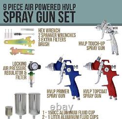 TCP Global Brand HVLP Spray Gun Set 3 Sprayguns with Cups, NEW