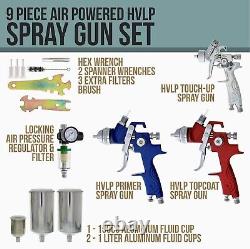 TCP Global Complete Professional 9 Piece HVLP Spray Gun Set