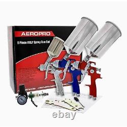 TCP Global Complete Professional 9 Piece HVLP Spray Gun Set