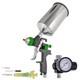 Tcp Global Professional Hvlp Spray Gun 2.5mm Gravity Feed 2.5mm, Silver