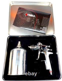 TEKNA 703063 HVLP Spray Gun/Cup 1.3Mm 202 Bc/909 Cc Cap, Chrome/Stainless Steel