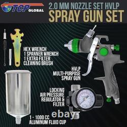 T Professional HVLP Spray Gun 2.0mm Gravity Feed Auto Paint Gun Kit for Bas