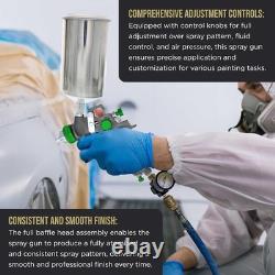 T Professional HVLP Spray Gun 2.0mm Gravity Feed Auto Paint Gun Kit for Bas