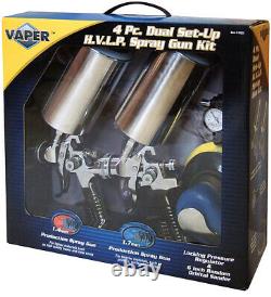 Titan Tools 4pc HVLP Dual Setup Spray Gun Kit 1.4 & 1.7 mm Tips 19223