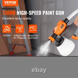 VEVOR Paint Sprayer HVLP Spray Gun 1300ml Container 3 Spray Patterns 4/5 Nozzles