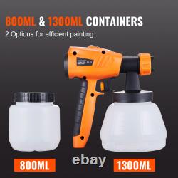 VEVOR Paint Sprayer HVLP Spray Gun 1300ml Container 3 Spray Patterns 4/5 Nozzles