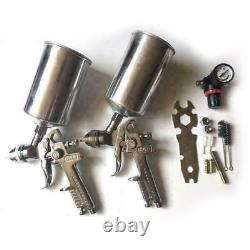 X2 1.3mm /1.8mm HVLP Spray Gun Spraygun Kit Primer Gravity Feed Air Regulator