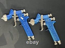 2 Devilbiss Sri Mini Hvlp 205 Pistolets À Vaporisateur De Finition Comme Les Nouveaux Pistolets À 2 Vaporisateurs