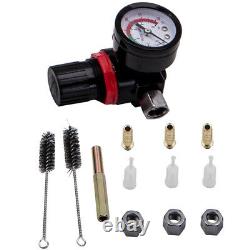 3 Hvlp Aluminium Air Pistolet Kit Auto Peinture Primer Voiture Détail Verni Withcase