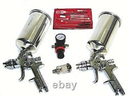 5 Pc Hvlp Air Spray Paint Gun Régulateur D'air + Séparateur D'eau + Outils De Nettoyage