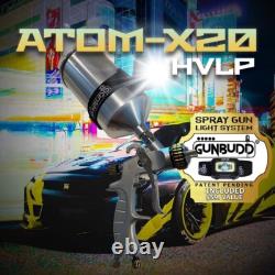 ATOM X20 HVLP Pistolet à Peinture Automobile Pro Outil de Carrosserie Avec LUMIÈRE GUNBUDD GRATUITE