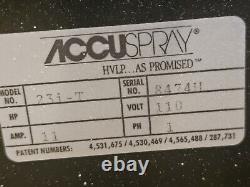 Accuspray 23i T 23i-T Turbine HVLP à 3 étages avec les deux tuyaux d'alimentation fonctionne parfaitement