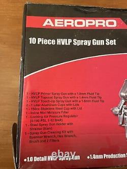 Aeropro Hvlp 10 Pièces Pistolet De Pulvérisation Kit G7000 New-other Open Box Hot Rod Auto Paint