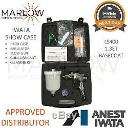 Anest Iwata Ls400 Hvlp 1.3 Entech Super Nova Pulvérisation Kit Pistolet Basecoat En Cas Montrer